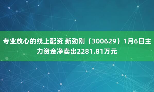 专业放心的线上配资 新劲刚（300629）1月6日主力资金净卖出2281.81万元