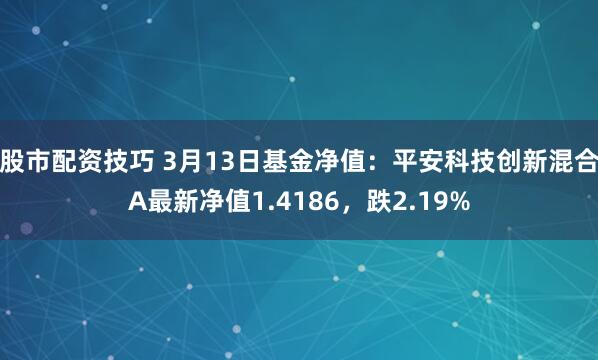 股市配资技巧 3月13日基金净值：平安科技创新混合A最新净值1.4186，跌2.19%